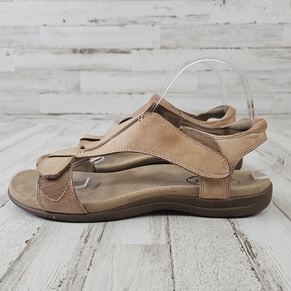 Taos Leather Upper The Show Sandal Steel Grey Size 10 Comfort - Picture 1 of 8